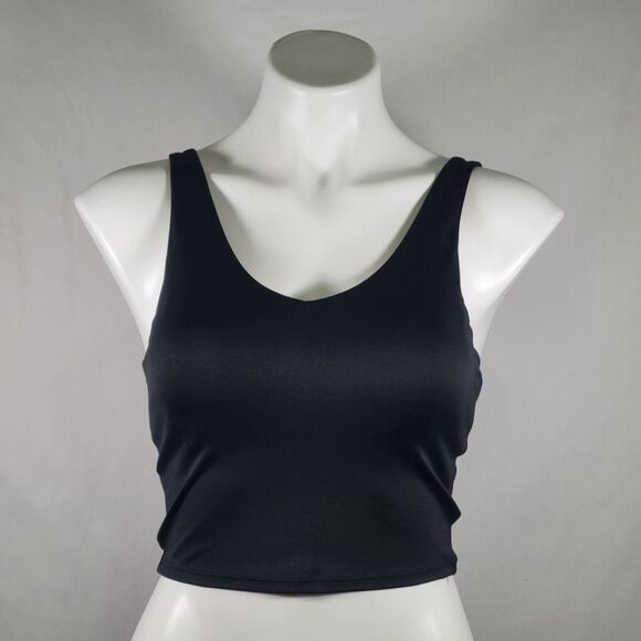 Women's Light Support V-Neck Cropped Sports Bra - All in Motion™ Black M - Picture 1 of 3